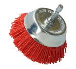 Brosse coupe en nylon rouge Norton Ø 75 mm pour perceuse