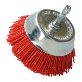 Brosse coupe en nylon rouge Norton Ø 75 mm pour perceuse