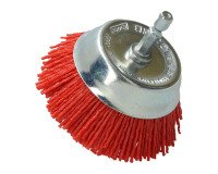 Brosse coupe en nylon rouge Norton Ø 75 mm pour perceuse