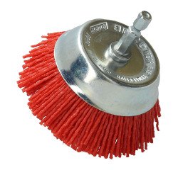 Brosse coupe en nylon rouge Norton Ø 75 mm pour perceuse