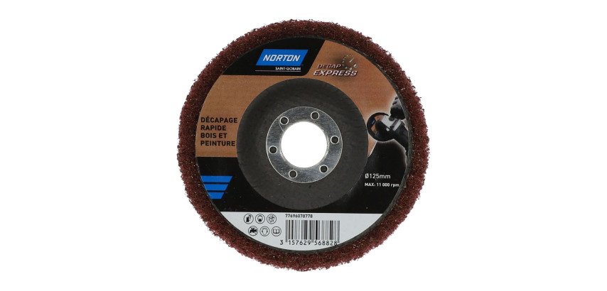 Disque Decap' Express Norton bois et peinture Ø 125 x 22,23 mm