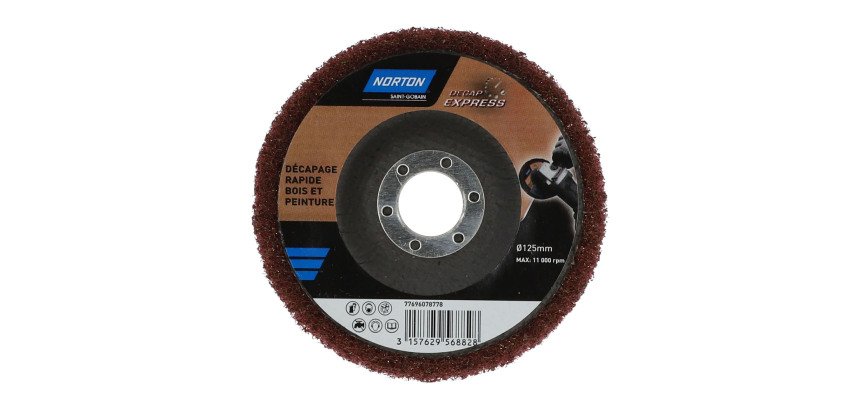 Disque Decap' Express Norton bois et peinture Ø 125 x 22,23 mm