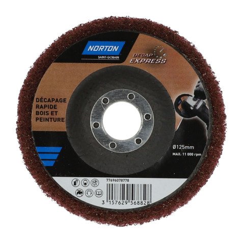 Disque Decap' Express Norton bois et peinture Ø 125 x 22,23 mm