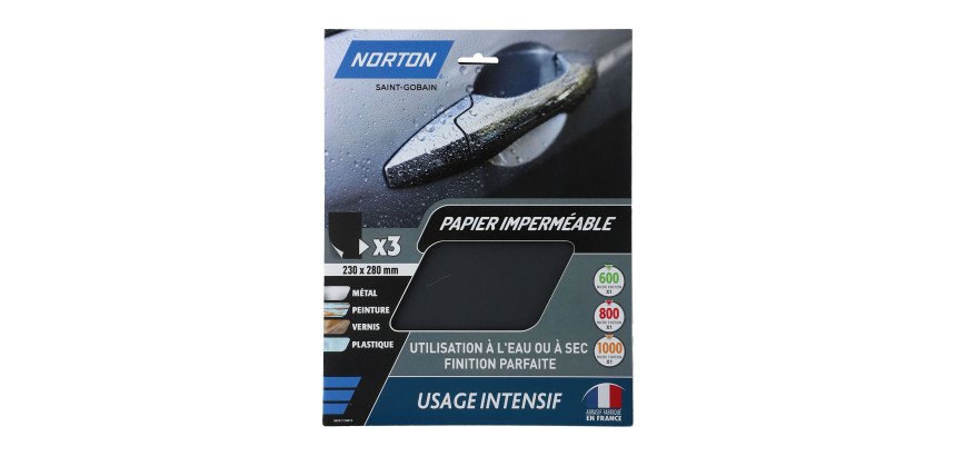 Feuilles de ponçage à main Norton multi-usages - Grain assortis