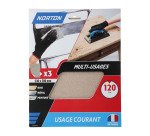 Feuilles de ponçage à main Norton multi-usages - Grain 120