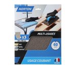 Feuilles de ponçage à main Norton multi-usages - Grain 40
