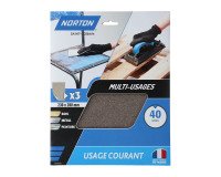 Feuilles de ponçage à main Norton multi-usages - Grain 40