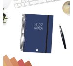 Agenda  155x212 mm1 Día Página Espiral Opaque Finocam Azul Español