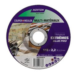 Disque de découpe 2 en 1 Norton multi-matériaux Ø 115 x 22,23 mm