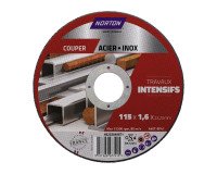 Disque à tronçonner Norton – Usage intensif acier et inox Ø 115 x 22,23 mm