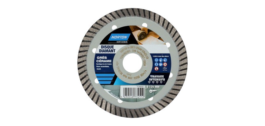 Disque diamant Norton grès cérame Ø 125 x 22,23 mm