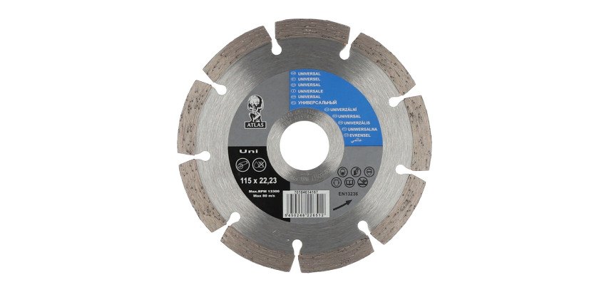 Disque diamant Atlas matériaux de construction Ø 115 x 22,23 mm - Nombre de segment 9