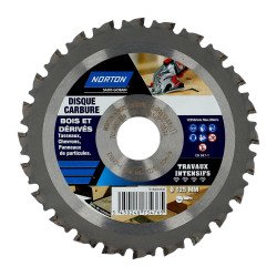 Disque carbure Norton multi-matériaux Ø 125 x 22,23 mm - Nombre de segment 24