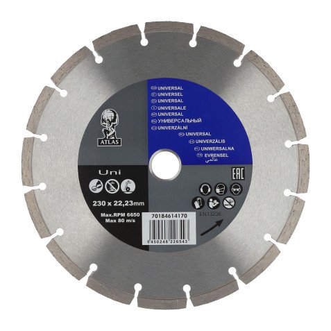 Disque diamant Atlas matériaux de construction Ø 230 x 22,23 mm - Nombre de segment 16
