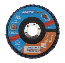 Disque à lamelles Norton Expert Ø 125 x 22,23 mm - Grain 40 - Lot de 5