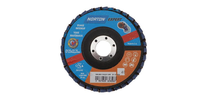 Disque à lamelles Norton Expert Ø 125 x 22,23 mm - Grain 40 - Lot de 5