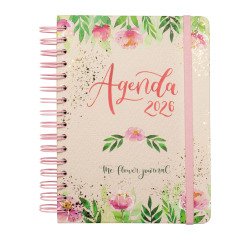 Agenda dia página espiral Journal Rosa Finocam 155 x 212 mm