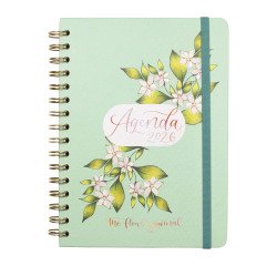Agenda semana vista espiral Journal Verde Finocam 155 x 212 mm