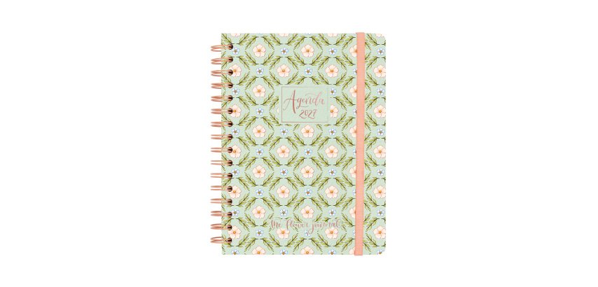 Agenda semana vista espiral Journal Verde Finocam 155 x 212 mm
