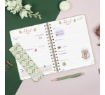 Agenda semana vista espiral Journal Verde Finocam 155 x 212 mm