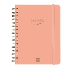 Agenda dia página espiral Alma Coral Finocam E10 155 x 212 mm