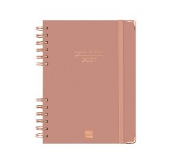 Agenda dia página espiral Alma Rosa Finocam E10 155 x 212 mm