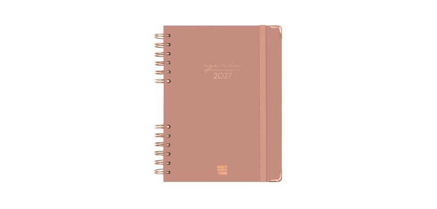 Agenda dia página espiral Alma Rosa Finocam E10 155 x 212 mm