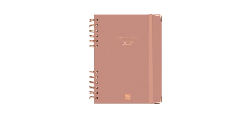 Agenda dia página espiral Alma Rosa Finocam E10 155 x 212 mm