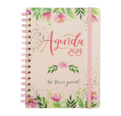 Agenda semana vista espiral Journal Rosa Finocam 155 x 212 mm