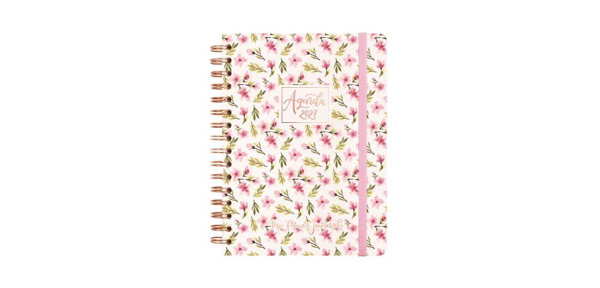 Agenda semana vista espiral Journal Rosa Finocam 155 x 212 mm