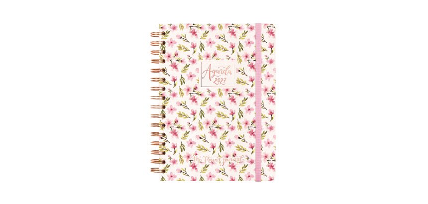 Agenda semana vista espiral Journal Rosa Finocam 155 x 212 mm