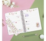 Agenda semana vista espiral Journal Rosa Finocam 155 x 212 mm