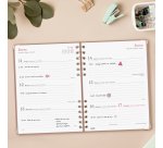 Agenda semana vista espiral Alma Rosa Finocam E10 155 x 212 mm