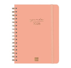 Agenda semana vista espiral Alma Coral Finocam E10 155 x 212 mm