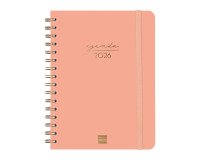 Agenda semana vista espiral Alma Coral Finocam E10 155 x 212 mm