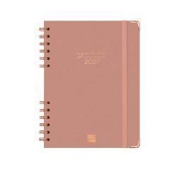 Agenda semana vista espiral Alma Rosa Finocam E10 155 x 212 mm