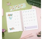 Agenda semana vista espiral Journal Rosa Finocam 155 x 212 mm