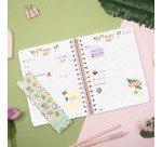 Agenda dia página espiral Journal Rosa Finocam 155 x 212 mm