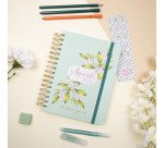 Agenda dia página espiral Journal Verde Finocam 155 x 212 mm