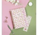Agenda dia página espiral Journal Rosa Finocam 155 x 212 mm