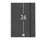Agenda semana vista espiral Year Negra Finocam E40 210 x 297 mm
