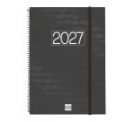 Agenda semana vista espiral Year Negra Finocam E40 210 x 297 mm