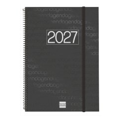 Agenda semana vista espiral Year Negra Finocam E40 210 x 297 mm
