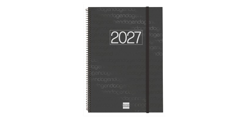 Agenda semana vista espiral Year Negra Finocam E40 210 x 297 mm