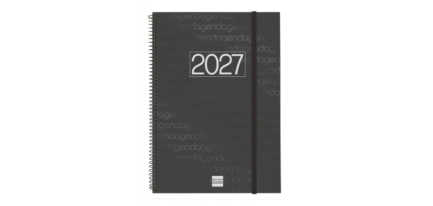 Agenda semana vista espiral Year Negra Finocam E40 210 x 297 mm