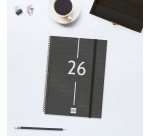 Agenda semana vista espiral Year Negra Finocam E10 150 x 212 mm Catalán