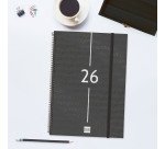 Agenda semana vista espiral Year Negra Finocam E40 210 x 297 mm