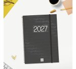Agenda semana vista espiral Year Negra Finocam E40 210 x 297 mm