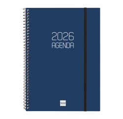 Agenda 155x212 Semana Vista Apaisada Espiral Opaque Finocam Azul