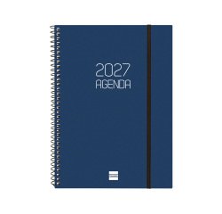 Agenda 155x212 Semana Vista Apaisada Espiral Opaque Finocam Azul
